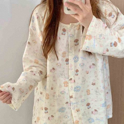 唐朝一只鱼双层纱软萌萌家居服