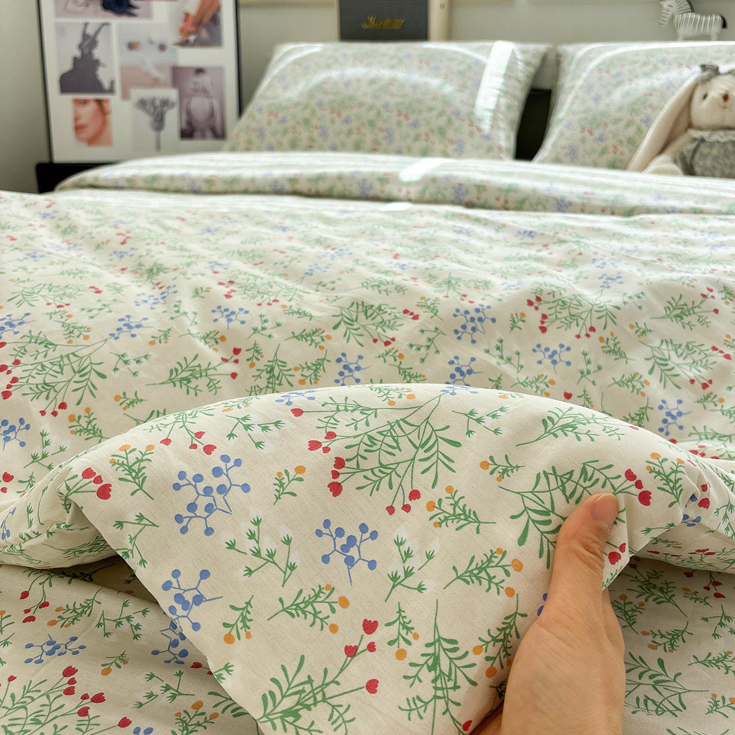 YU-含香碎花纯棉四件套1.8m1.5米床上用品宿舍床三件套亲肤100%棉,床上用品,床品套件/四件套/多件套,淘宝优惠券,粉丝福利购,淘宝优惠卷