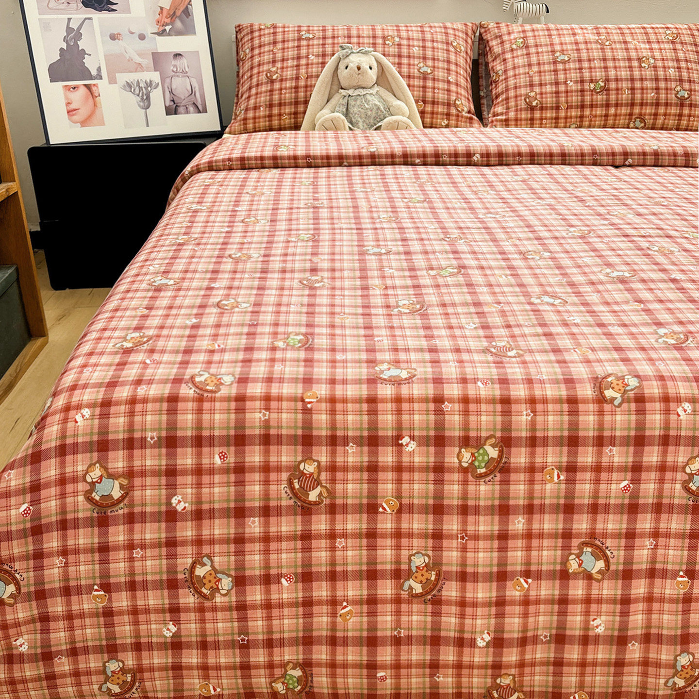 A类双层纱童梦木马全棉卡通四件套单件1.5m1.8学生宿舍单人三件套,床上用品,床品套件/四件套/多件套,淘宝优惠券,粉丝福利购,淘宝优惠卷