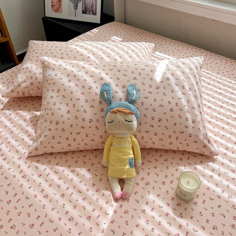 唐朝一只鱼老粗布玫瑰枕套