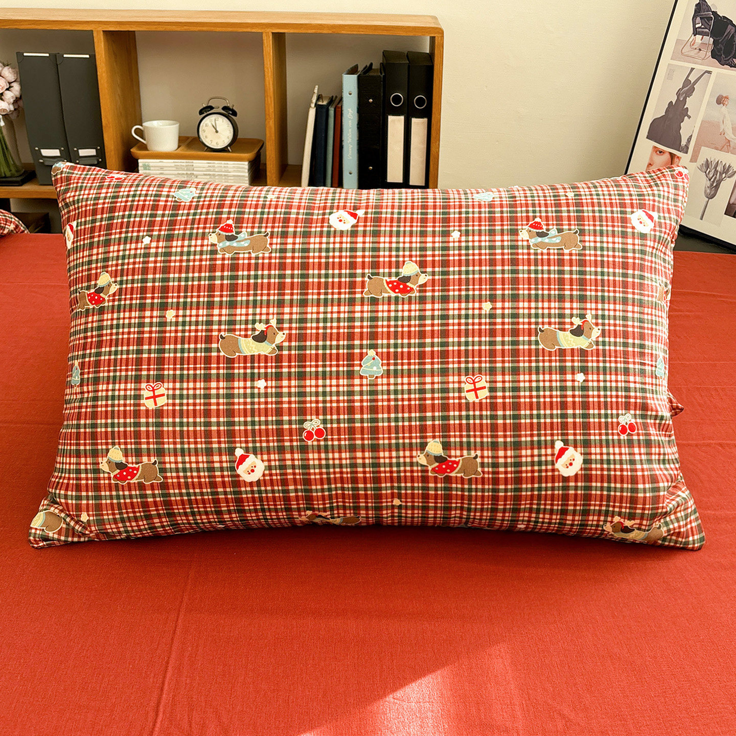 唐朝一只鱼双层纱圣诞腊肠狗枕套