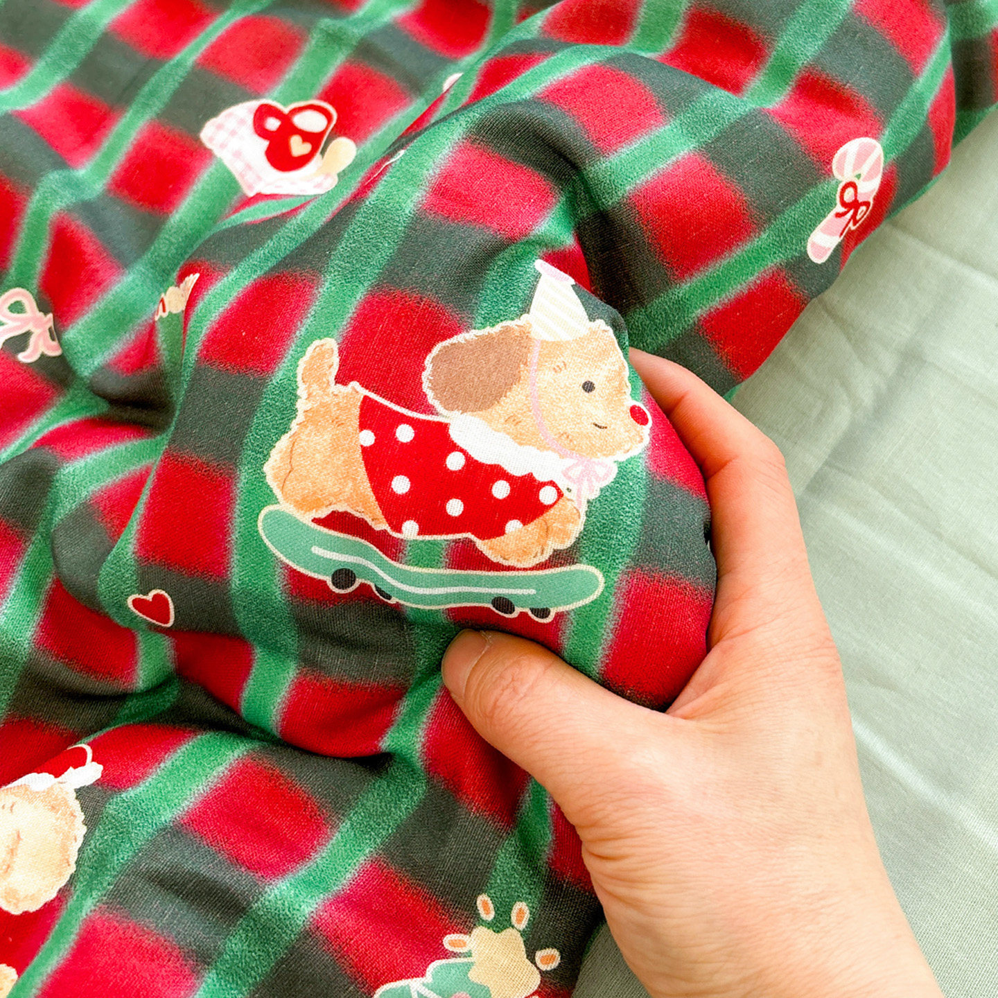纯棉双层纱圣诞小狗儿童全棉纱布床单被单上新款1.8m可配三四件套,床上用品,床单,淘宝优惠券,粉丝福利购,淘宝优惠卷