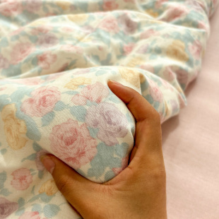 全棉双层纱汪小姐纯棉单件床单被套田园碎花床上用品可配三四件套