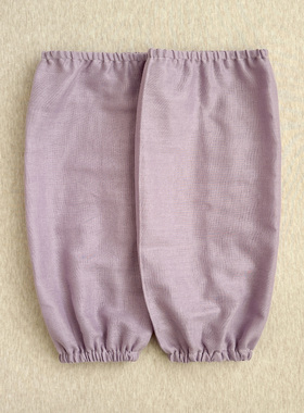 双层纱浅紫色纯棉套袖加长工厂工作家务清洁耐磨防污男女秋冬护袖