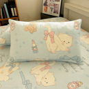 牛奶绒软萌猫咪枕套一对装 珊瑚绒加厚枕头套48x74儿童枕芯套 冬季