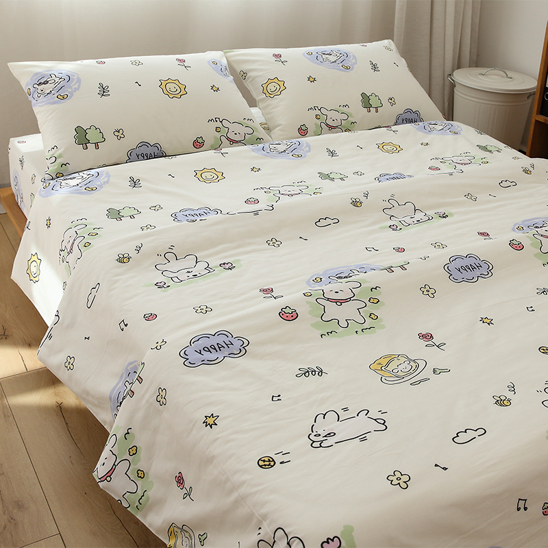 全棉兔兔小仙子床单床笠款四件套