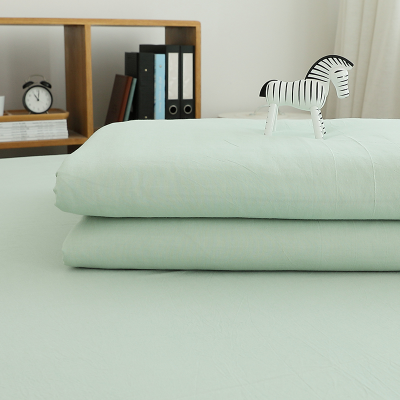 唐朝一只鱼水洗棉浅绿全棉被套