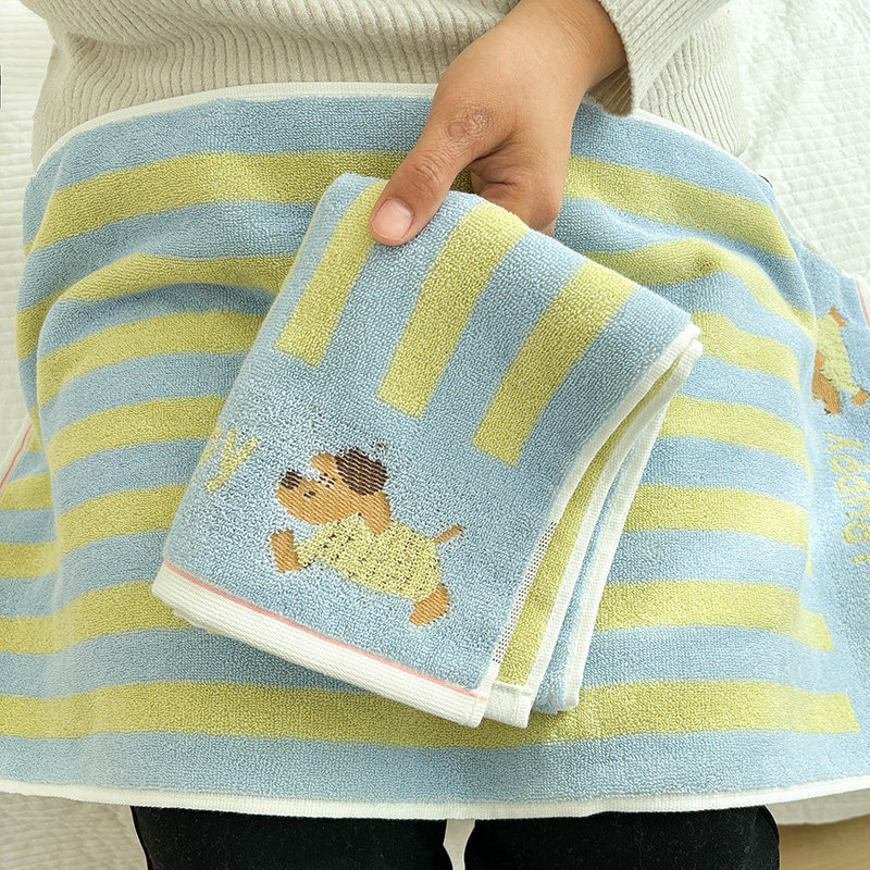 纯棉毛巾加厚卡通条纹柔软不掉毛