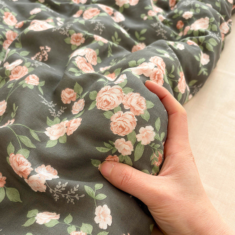 抖音爆款母婴级双层纱罗扇碎花全棉床单单件纯棉被套可配三四件套