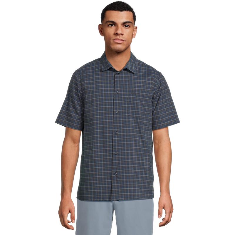 海外代购Helly Hansen/海丽汉森男士运动T恤防晒速干格纹短袖