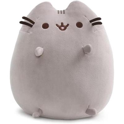 美国代购GUND Pusheen软萌坐姿灰猫抱枕可挤玩偶11英寸