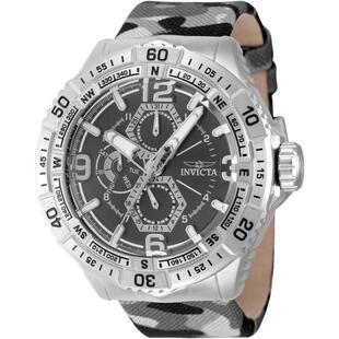 代购Invicta男士腕表计时夜光日期测向金属防水尼龙带钢壳