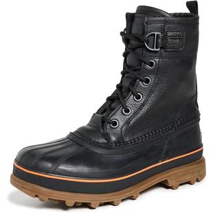 代购SOREL男士雪地靴保暖防滑耐磨透气黑色系带金属扣环橡胶鞋底