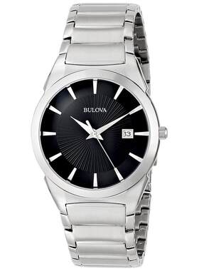 海外代购BULOVA/宝路华男士欧美腕表日历显示生活防水不锈钢表带