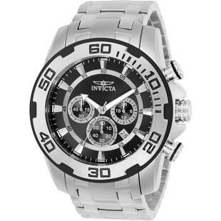 代购Invicta男士腕表计时夜光日期测速钢带金属防水银色商务运动