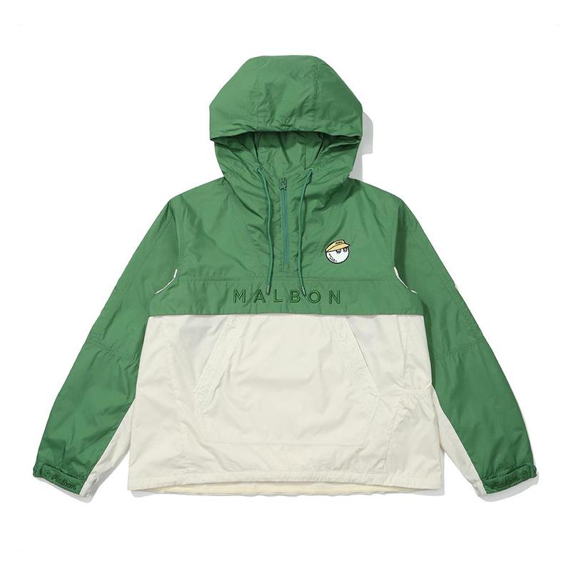 代购MALBON GOLF女士连帽外套防风轻便透气保暖聚酯纤维100