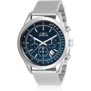 代购Invicta男士腕表计时日期夜光测速钢带金属防水银色商务运动