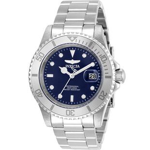 代购Invicta男士腕表夜光日期计时测速钢带防水金属蓝盘商务运动