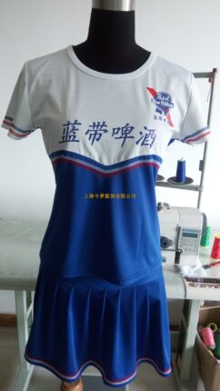 定做蓝带促销服促销员工班服导购员服装销售员早餐工作服定制订做