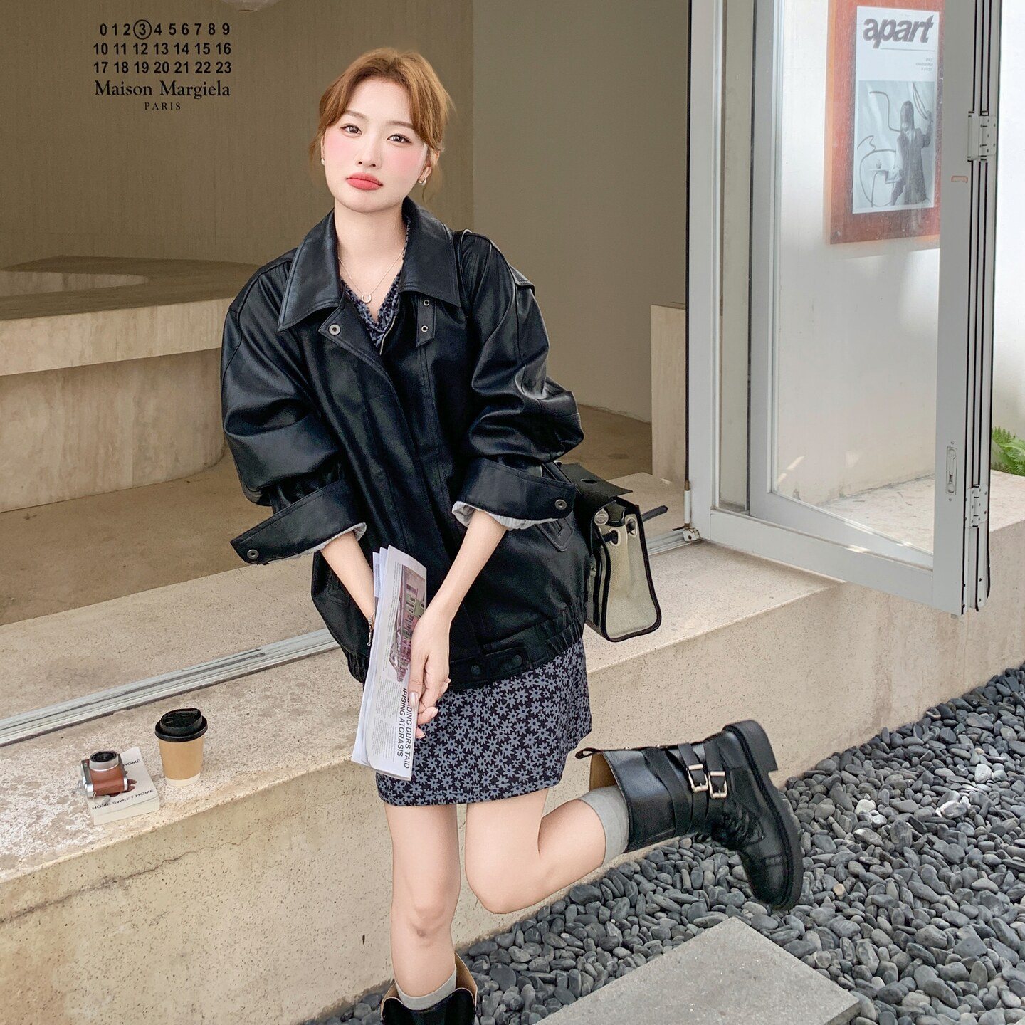 黑色机车服皮衣外套女2025年秋季新款美式复古酷飒高级感PU皮夹克,女装短外套,浙宝199