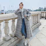 格子毛呢外套女秋冬季中长款2023新款加厚宽松显瘦赫本风呢子大衣，女装毛呢外套，浙宝199