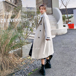 赫本风时尚韩版白色毛呢外套女2024秋冬新款高级感气质呢子大衣潮图片