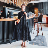 法式泡泡袖白色雪纺连衣裙女夏2025新款高级感沙滩度假仙女长裙子，女装连衣裙，浙宝199