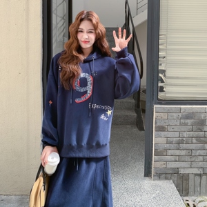 慵懒风休闲卫衣套装女2025秋季新款设计感高腰显瘦半身裙两件套图片