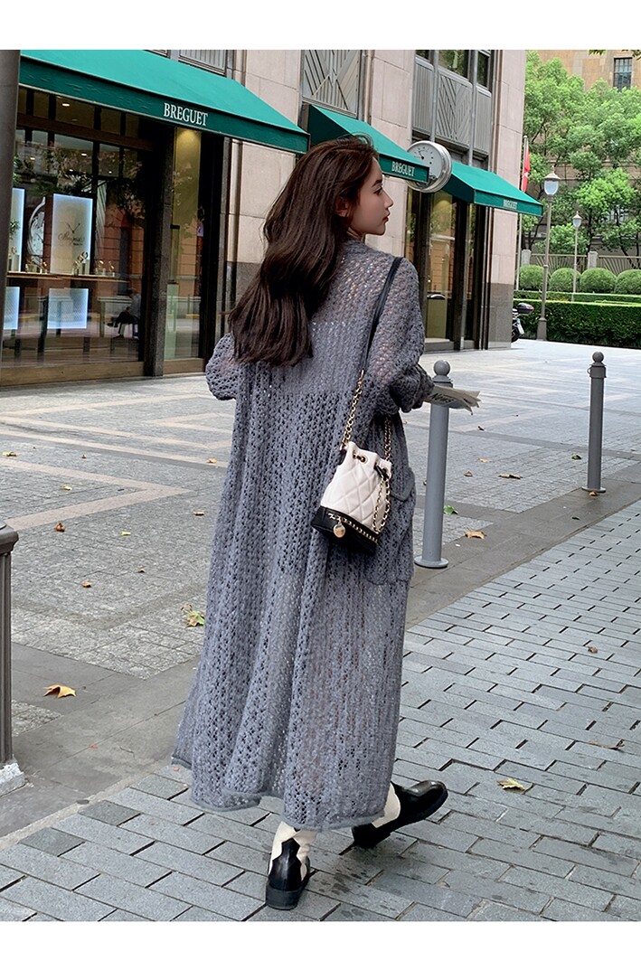 高级感麻花毛衣外套女加厚秋冬宽松显瘦慵懒风软糯中长款针织开衫,针织衫/毛衣,浙宝199