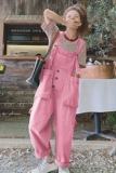 粉色牛仔背带裤女2025春秋夏新款韩版宽松奶fufu高腰小个子阔腿裤，女装休闲裤，浙宝199