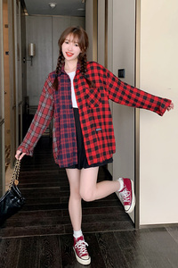 彩色涂鸦牛仔外套女2023新款设计感小众磨破做旧美式高街复古夹克图片
