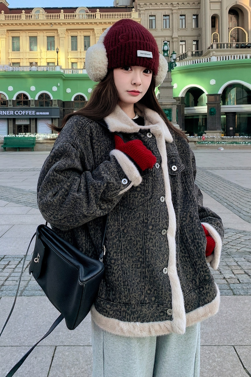 色牛仔派克服皮毛一体【已出货】199-17568-P205-控298,女装短外套,浙宝199