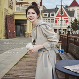 韩版长款风衣外套女装2025春秋新款今年流行显瘦气质时尚连帽大衣，女装风衣，浙宝199