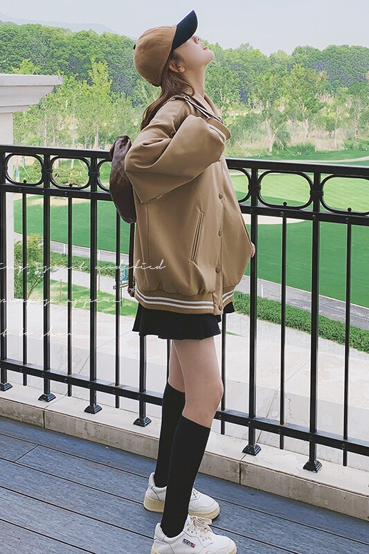 卡其色宽松外套春秋女2024新款设计感字母刺绣美式复古休闲夹克潮,女装短外套,浙宝199