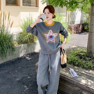 199-26339-P155-控228【好款現(xiàn)貨】二件套休閑家居服毛織套裝圖片