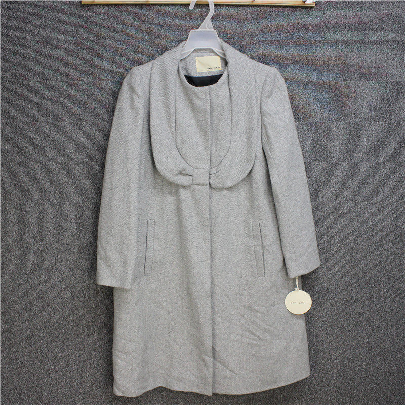 彬彬家~日本单贵牌潮略修身中长款外套羊毛呢风衣夹克
