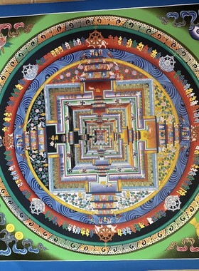 时轮金刚坛城唐卡手绘唐卡坛城客厅装饰画玄关书房佛堂装饰画唐卡