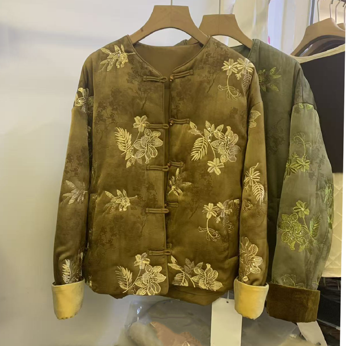 重工亮片刺绣国风棉衣棉服外套