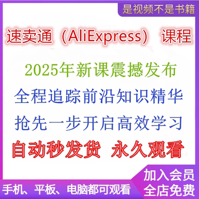 2025年AliExpress速卖通跨境运营教程零基础外贸电商视频课程