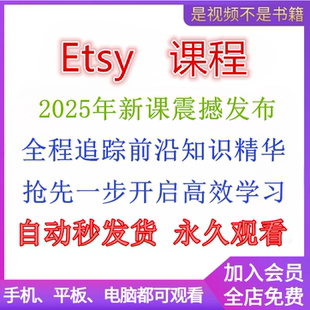 2025年etsy店铺运营教程新手卖家开店入驻推广营销教学视频课程
