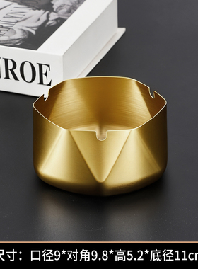 加厚不锈钢烟灰缸防风款防摔台球室餐厅网咖酒吧大号烟缸定制LOGO