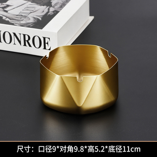 加厚不锈钢烟灰缸防风款 防摔台球室餐厅网咖酒吧大号烟缸定制LOGO