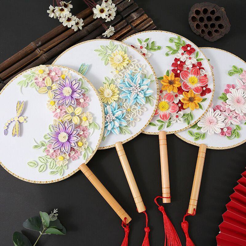 衍纸扇子套装手工材料包diy