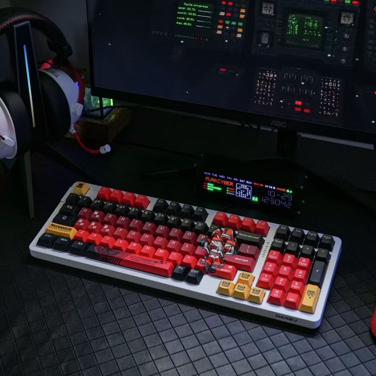 达尔优CK98Max天空磁轴电竞游戏机械键盘有线USB网咖酒店吃鸡专用