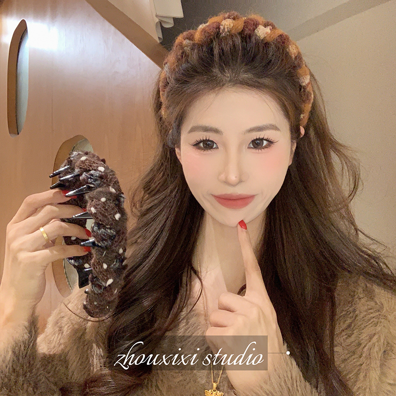 时尚三股辫缠绕齿梳发箍