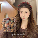 秋冬缠绕布艺齿梳发箍女高颅顶发卡头箍外出优雅头饰