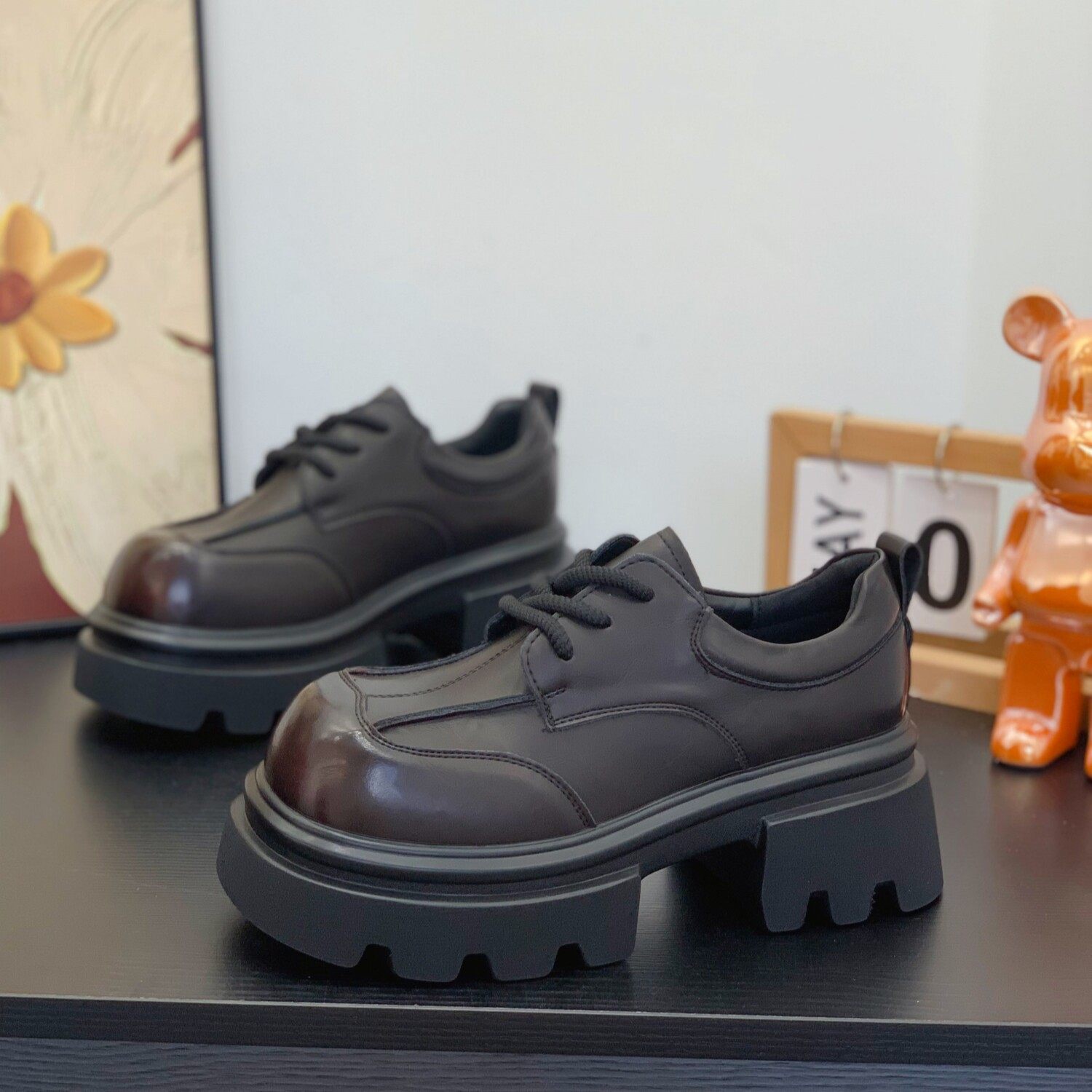 小个子增高显瘦复古高级感德比鞋