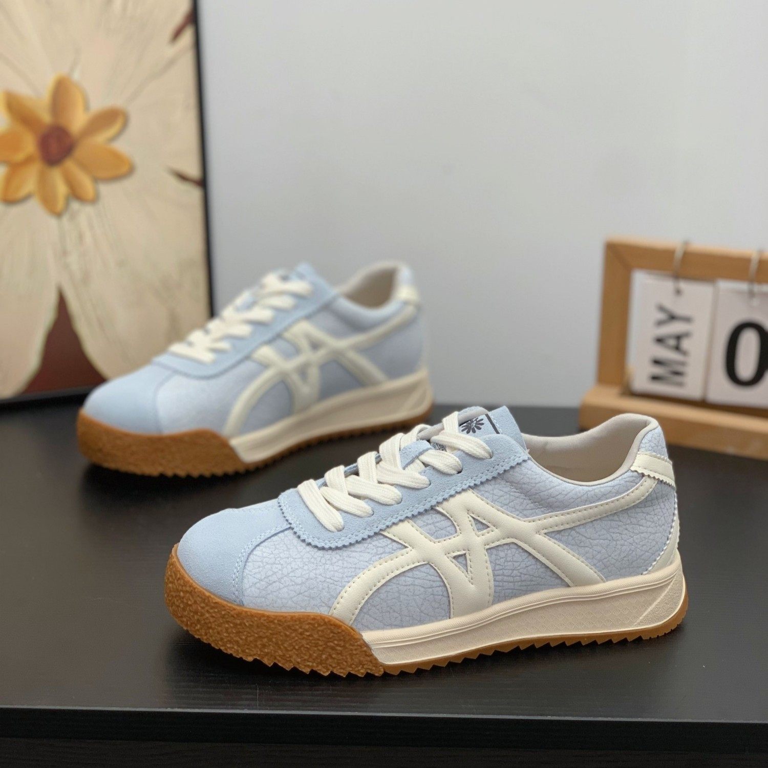 复古拼色平底德训鞋女娃娃头显脚小真皮小白鞋2026春新款休闲板鞋,女鞋,德训鞋,淘宝优惠券,粉丝福利购,淘宝优惠卷