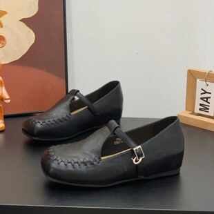 法式方头玛丽珍鞋女2026春季新款小众设计感复古内增高英伦风单鞋