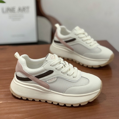 百搭轻便不累脚厚底休闲小白鞋